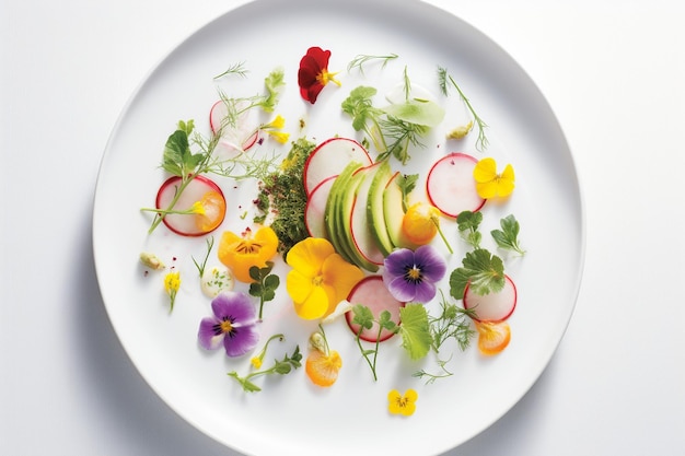 Talerz z kolorowym daniem